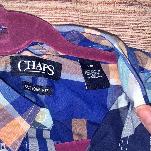 Chaps Men’s Sz LG Custom Fit Button Down - Picture 4 of 8